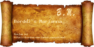 Bordás Marianna névjegykártya